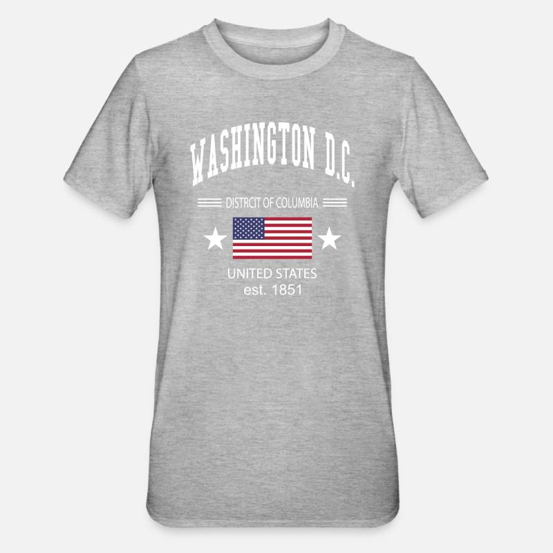 Washington D.C. - T-shirt polycoton Unisexe - gris chiné