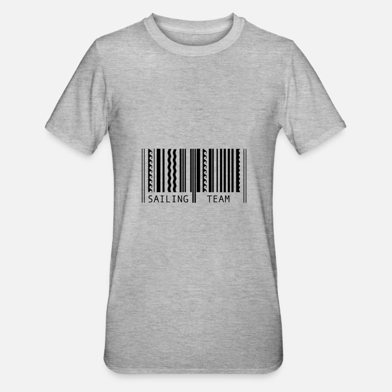 Code à barres nautique - T-shirt polycoton Unisexe - gris chiné