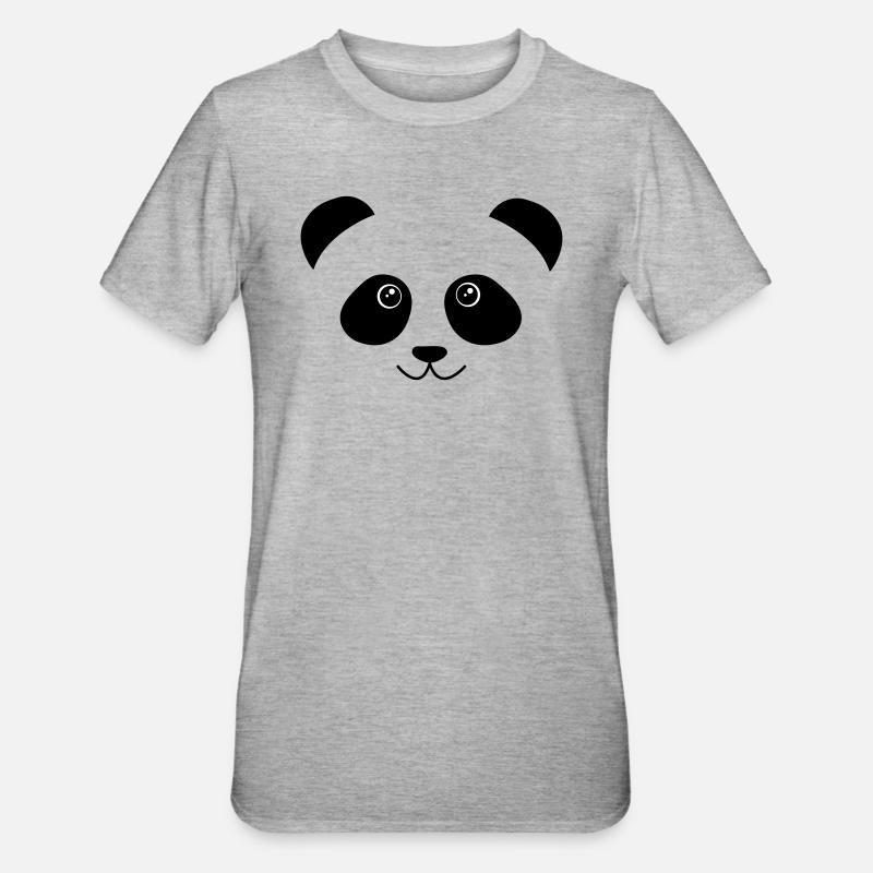 Panda - T-shirt polycoton Unisexe - gris chiné