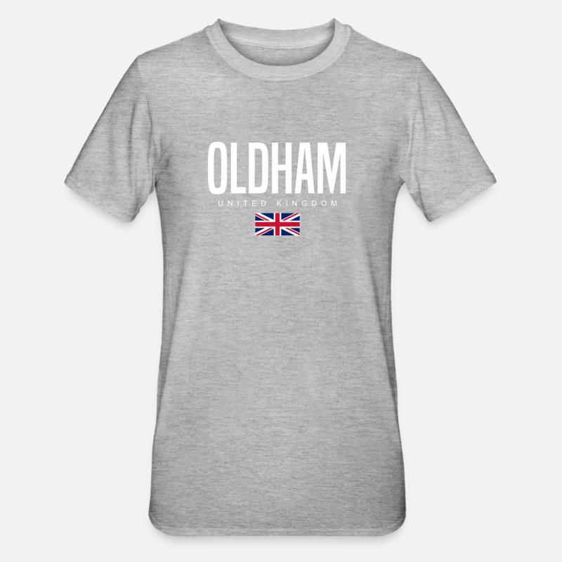 Oldham, Angleterre, Royaume-Uni - T-shirt polycoton Unisexe - gris chiné