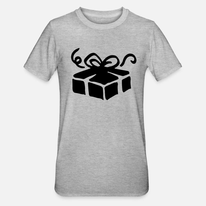 Box gift / gift box - present - Unisex Polycotton T-Shirt - heather grey