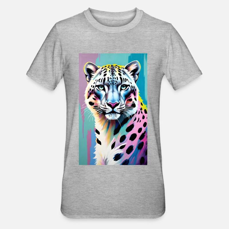 Snow Leopard | Leopard | Predator - Unisex Polycotton T-Shirt - heather grey