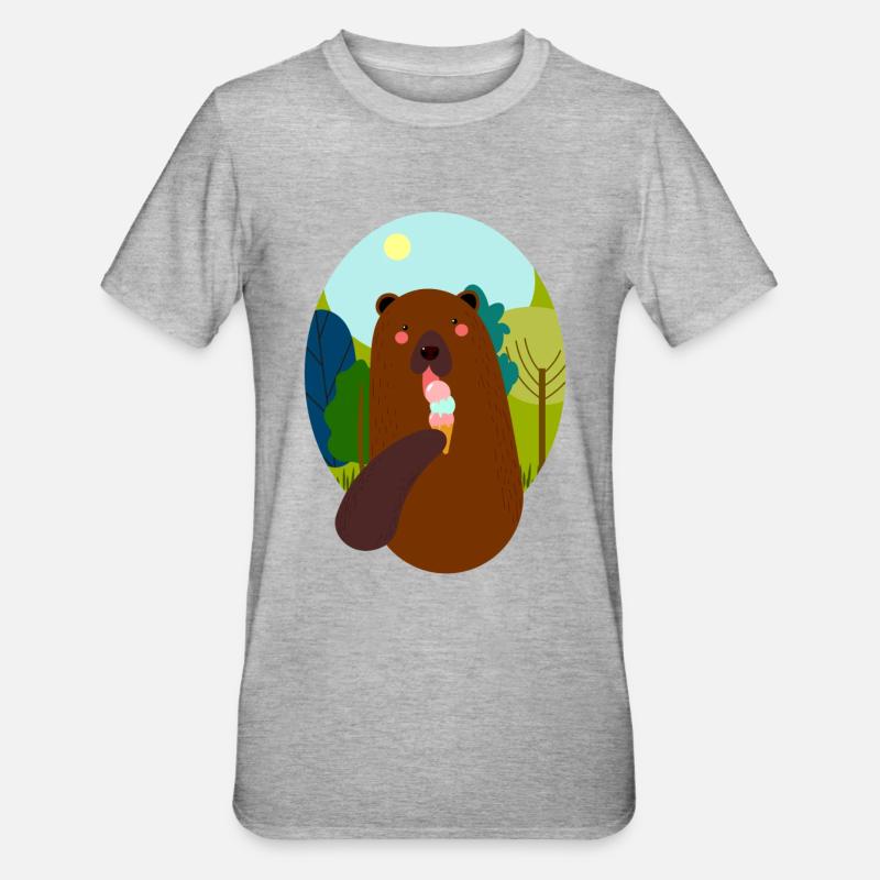 Bear with ice - Unisex Polycotton T-Shirt - heather grey