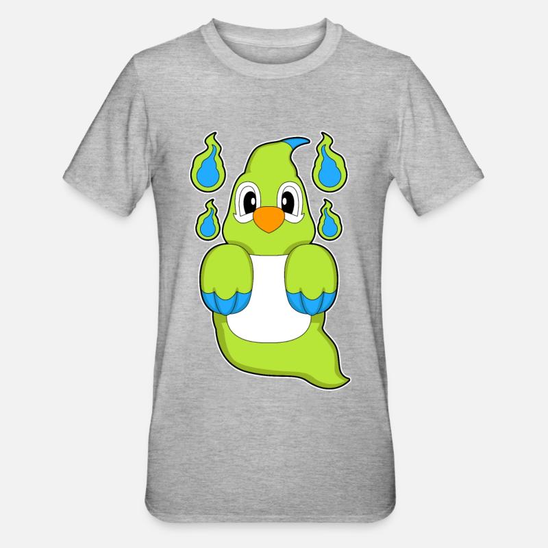 Parrot Ghost - Unisex Polycotton T-Shirt - heather grey