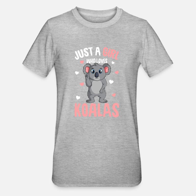 Koala Mädchen - Unisex Polycotton T-Shirt - Grau meliert