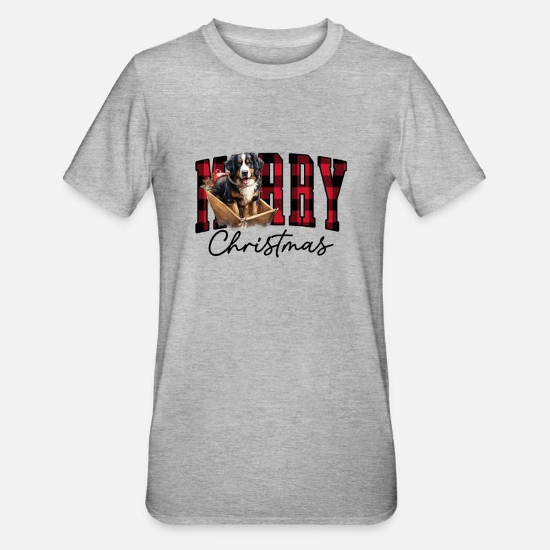 Bouvier bernois de Noël - T-shirt polycoton Unisexe - gris chiné