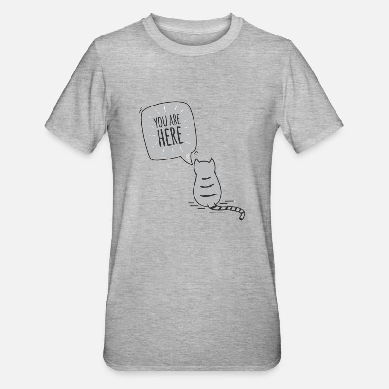 Chat - T-shirt polycoton Unisexe - gris chiné