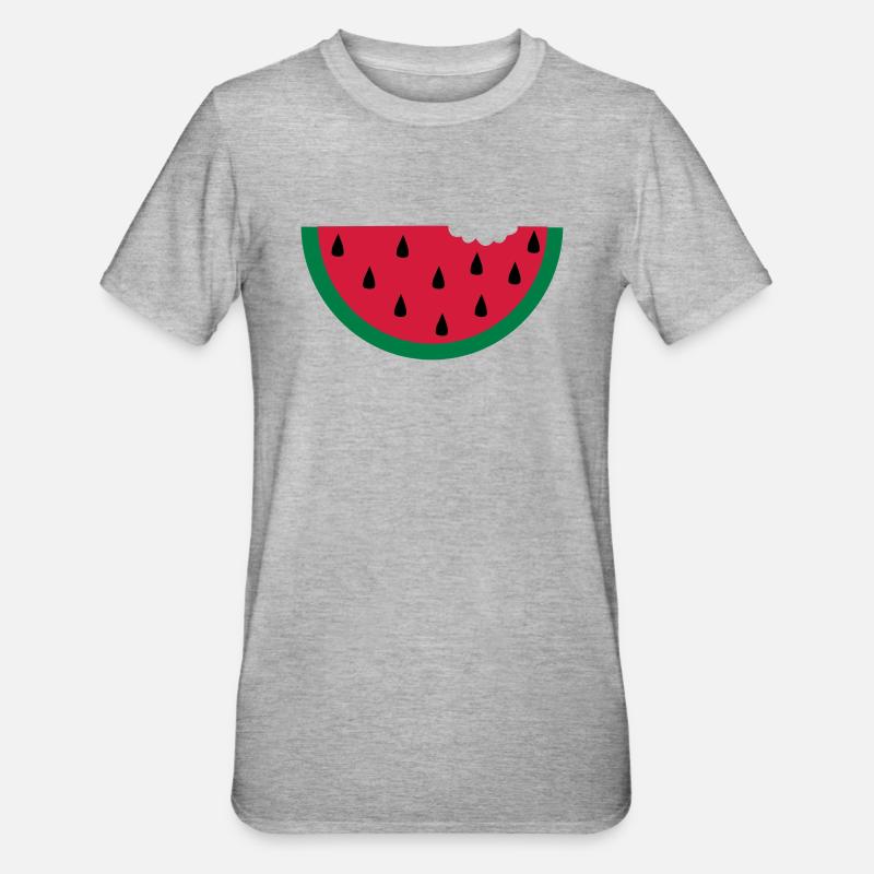 fruit pastèque pastèque - T-shirt polycoton Unisexe - gris chiné
