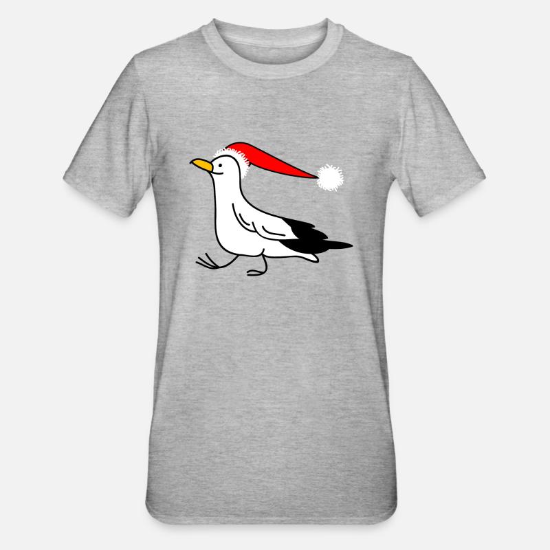 Weihnachtsmöwe - Unisex Polycotton T-Shirt - Grau meliert
