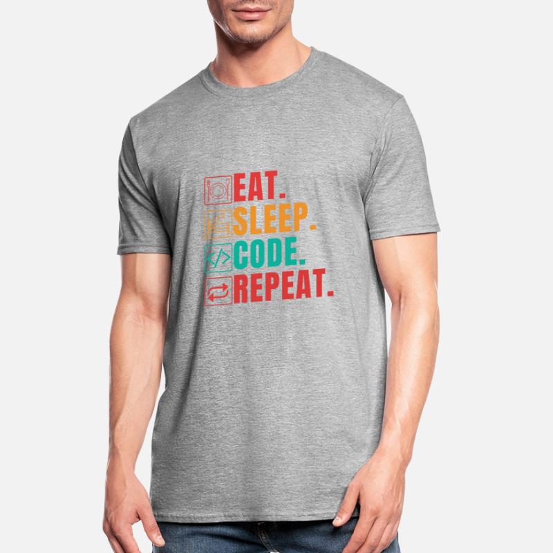 EAT SLEEP CODE REPEAT - FUNNY CODER Unisex Polycotton T-Shirt