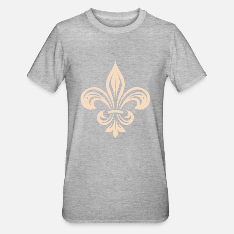 fleur de lys - T-shirt polycoton Unisexe - gris chiné