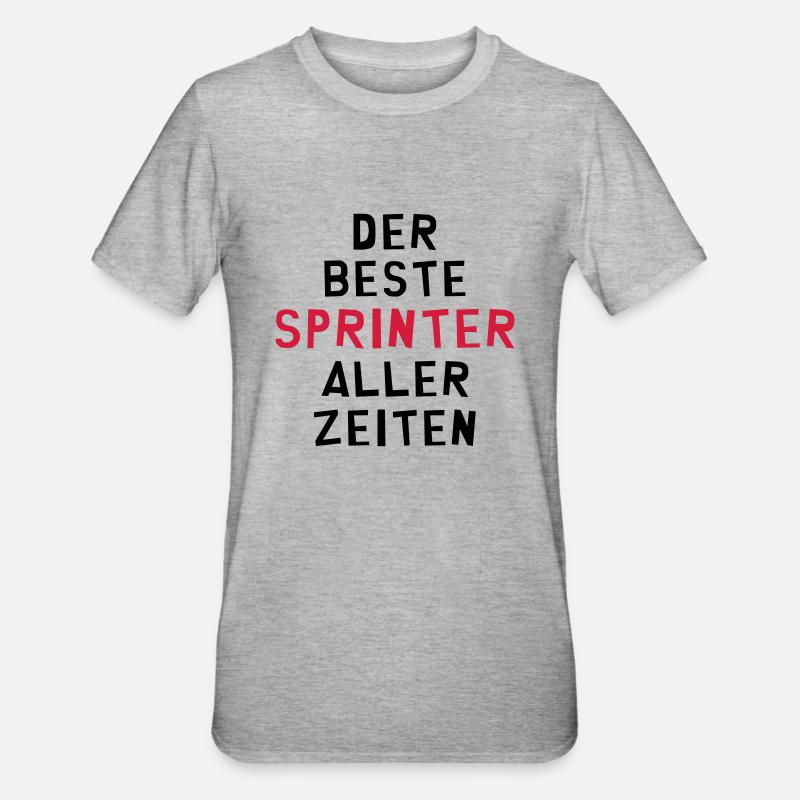 Leichtathletik / Sprint / Sprinter / Sprinterin - Unisex Polycotton T-Shirt - Grau meliert