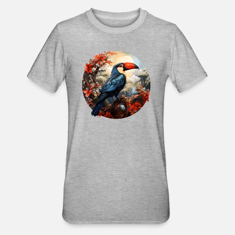 Toucan - T-shirt polycoton Unisexe - gris chiné