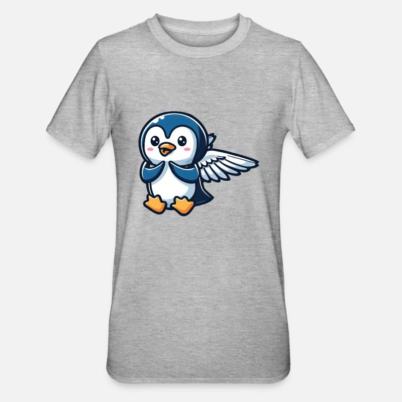Ailes de manchot céleste - T-shirt polycoton Unisexe - gris chiné