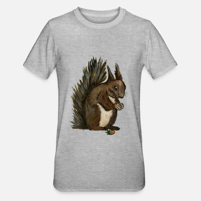 squirrel squirrel eichhörnchen esquilo hazelnut - Unisex Polycotton T-Shirt - heather grey