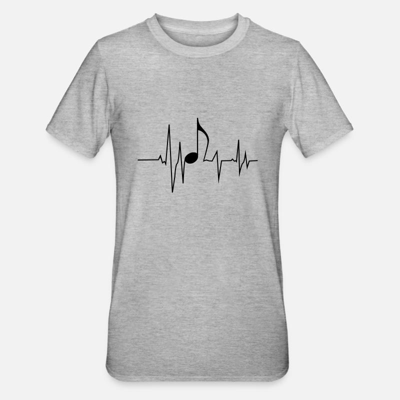 Fréquence musicale - T-shirt polycoton Unisexe - gris chiné