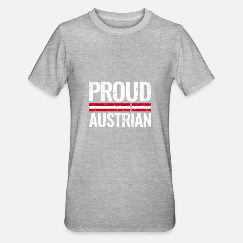 Proud Austrian Austria Flag Austrian - Unisex Polycotton T-Shirt - heather grey