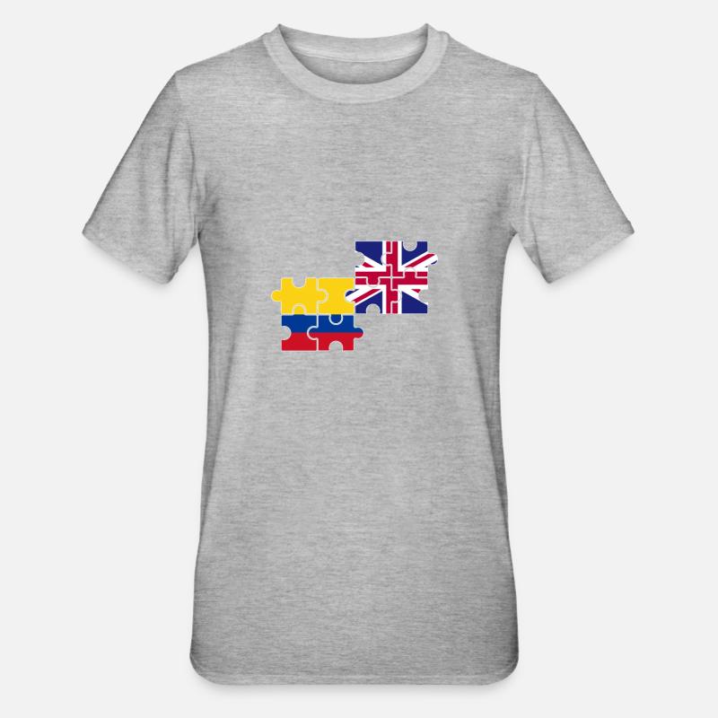 Colombie Drapeau du Royaume-Uni Colombie-Britannique - T-shirt polycoton Unisexe - gris chiné