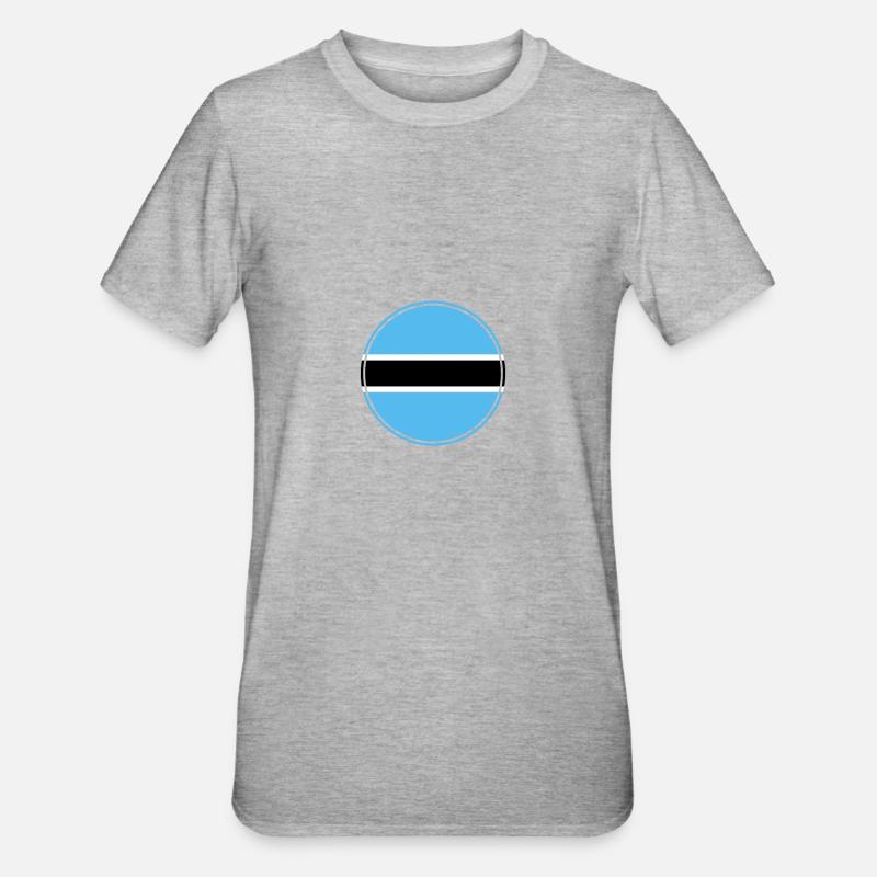 Botswana Botswana drapeau botswanais - T-shirt polycoton Unisexe - gris chiné