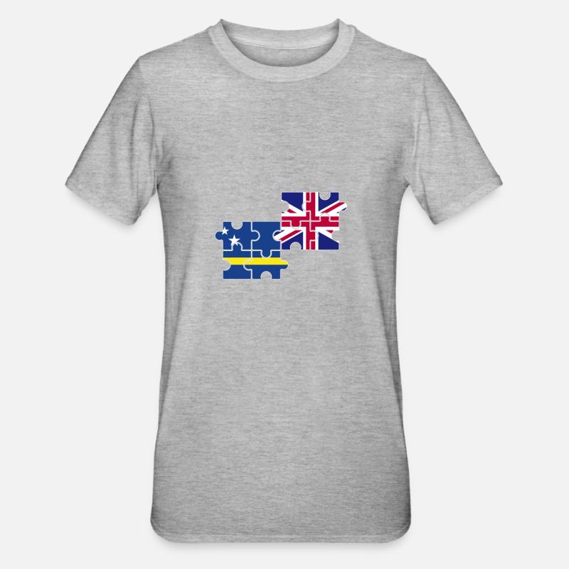 Curaçao Drapeau du Royaume-Uni - T-shirt polycoton Unisexe - gris chiné