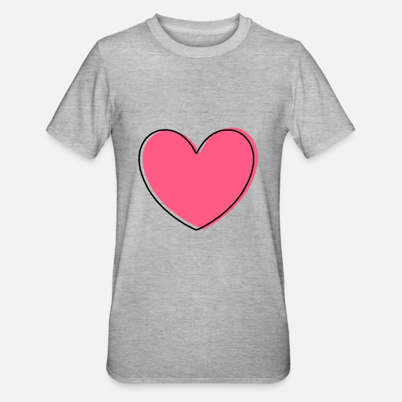 Cadeaux Saint-Valentin Cadeau Saint-Valentin - T-shirt polycoton Unisexe - gris chiné