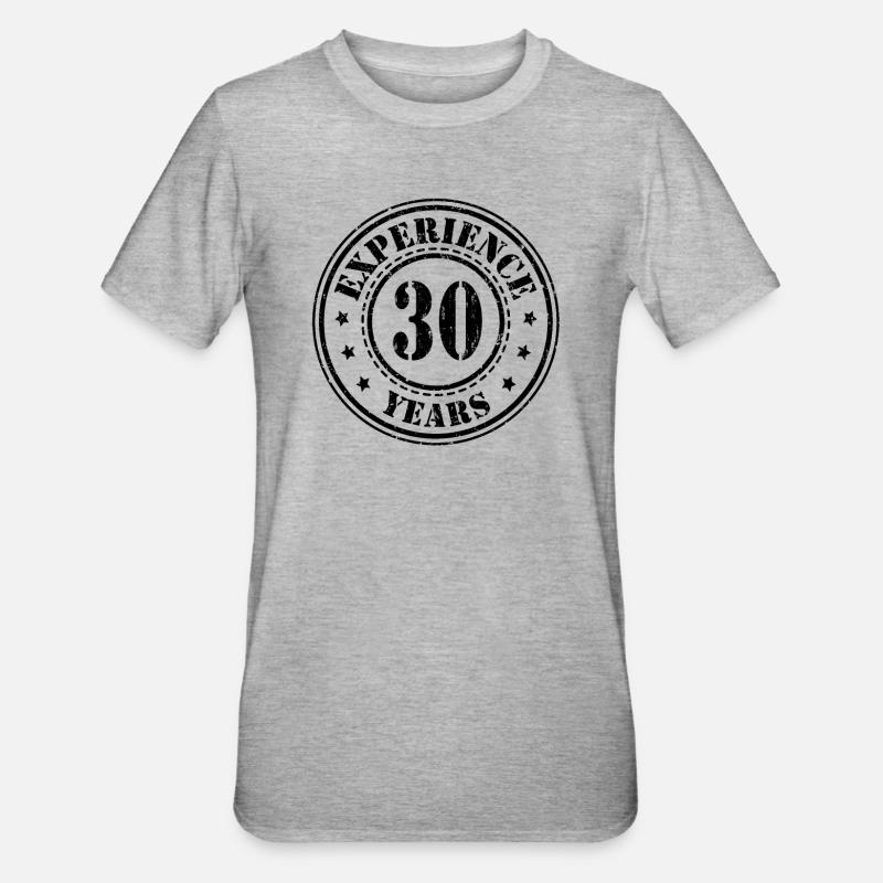 30 ans d'expérience - T-shirt polycoton Unisexe - gris chiné