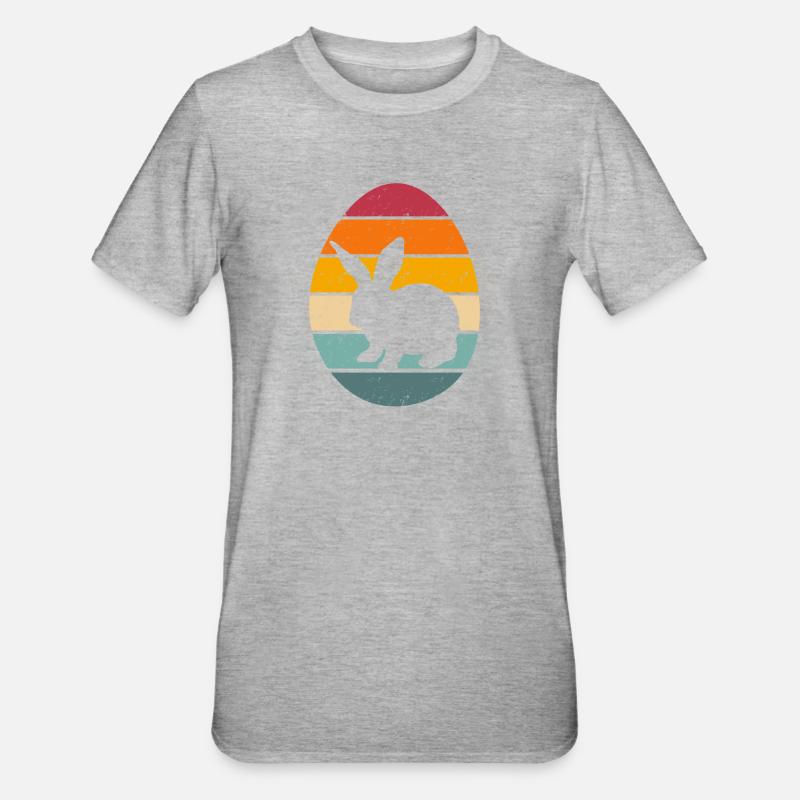 Easter Egg with bunny - Unisex Polycotton T-Shirt - heather grey