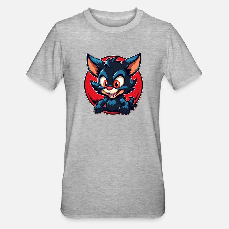 Diable de Tasmanie super mignon - T-shirt polycoton Unisexe - gris chiné