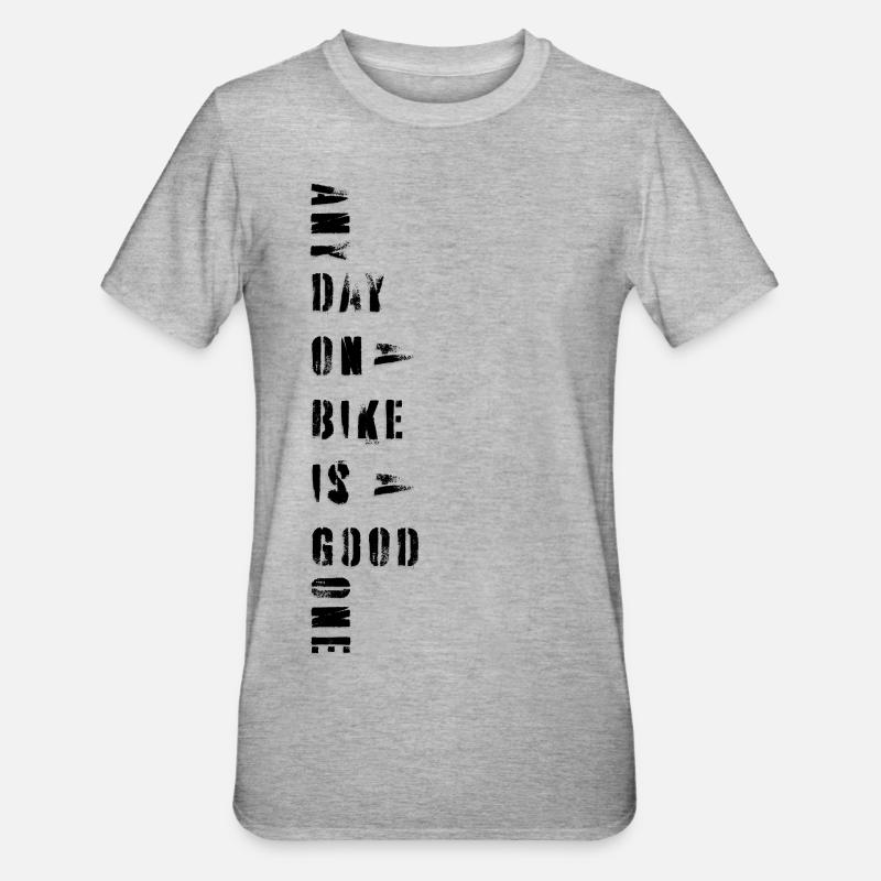 n’importe quel jour à vélo - T-shirt polycoton Unisexe - gris chiné