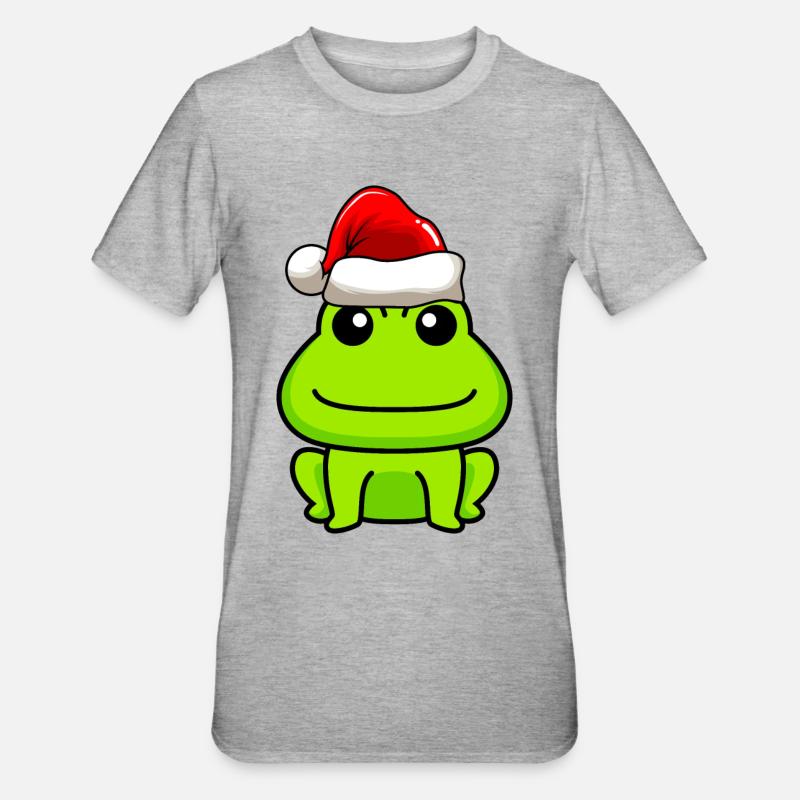 Grenouille Comic Noël - T-shirt polycoton Unisexe - gris chiné