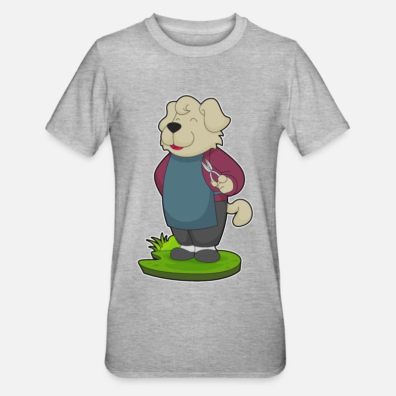 Coiffeur pour chien Ciseaux - T-shirt polycoton Unisexe - gris chiné