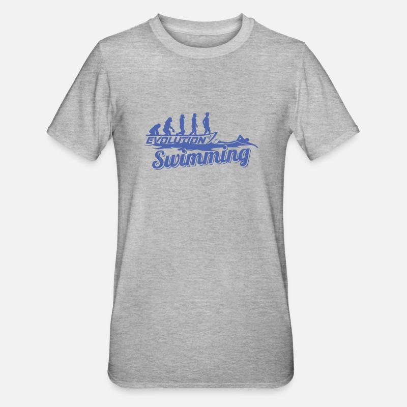 Évolution du nageur - T-shirt polycoton Unisexe - gris chiné