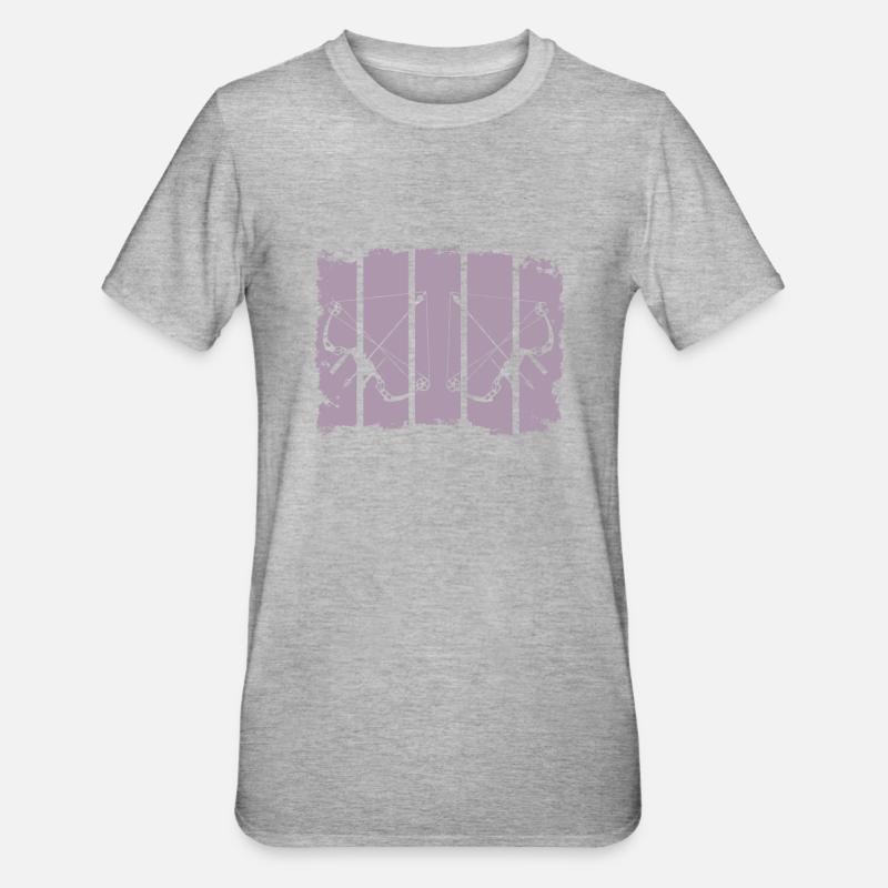 Archery Composite Bow Retro Stripes - T-shirt polycoton Unisexe - gris chiné
