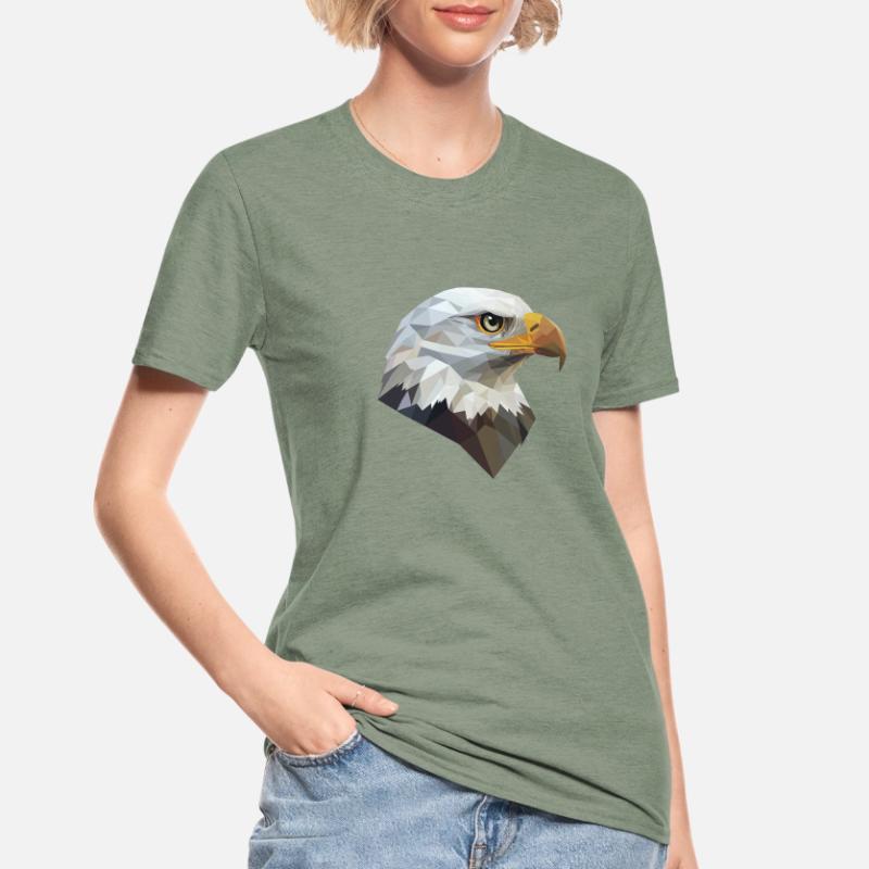 Conception de logo Eagle Head Low Poly Art T-shirt polycoton Unisexe