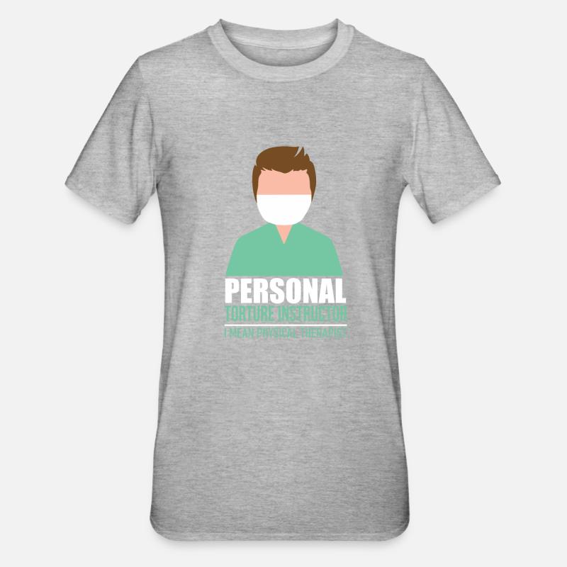 Physiotherapeutin Physiotherapie Git Idee - Unisex Polycotton T-Shirt - Grau meliert