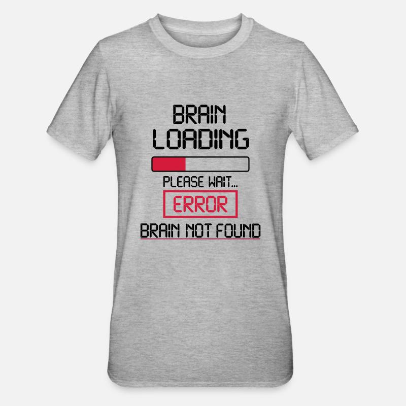 brain loading error - Unisex Polycotton T-Shirt - heather grey