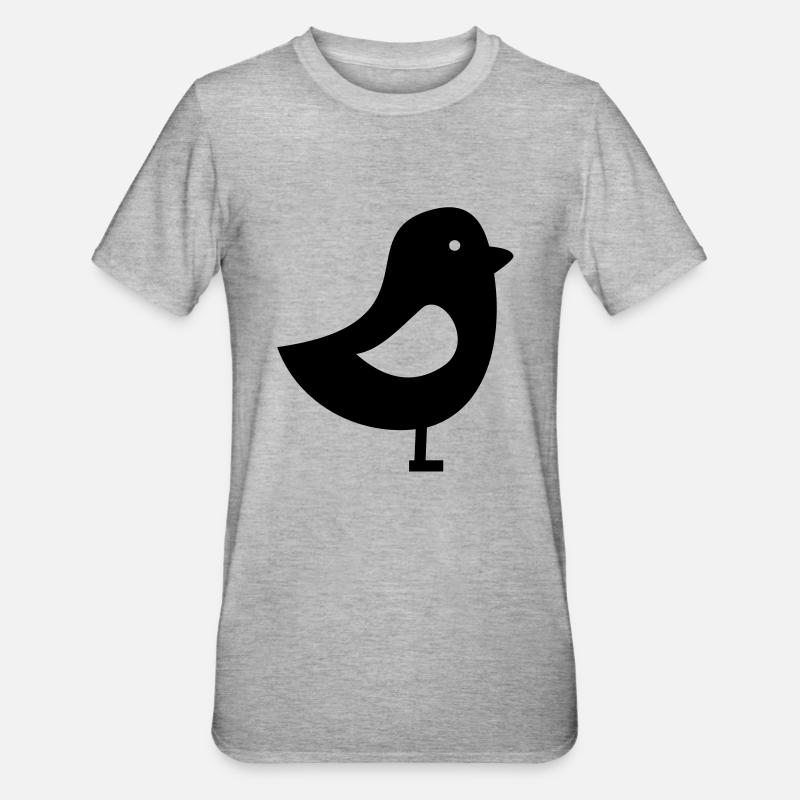 Vogel - Unisex Polycotton T-Shirt - Grau meliert