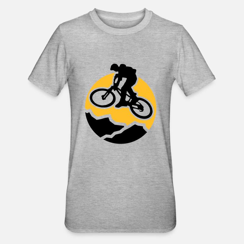 MountainBiker3 - T-shirt polycoton Unisexe - gris chiné