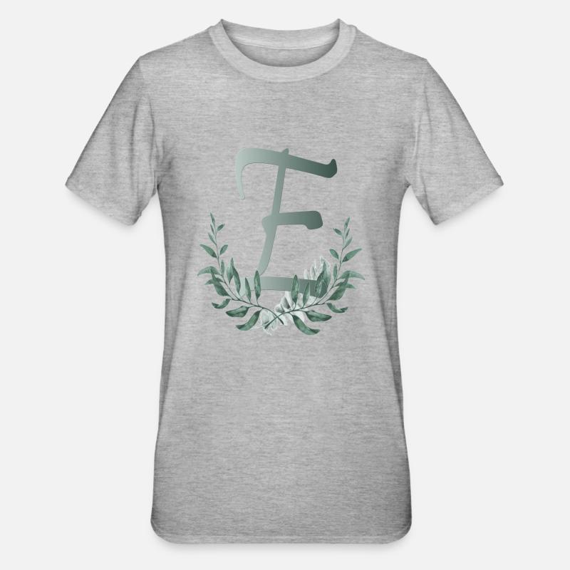 Letter E with plants - Unisex Polycotton T-Shirt - heather grey