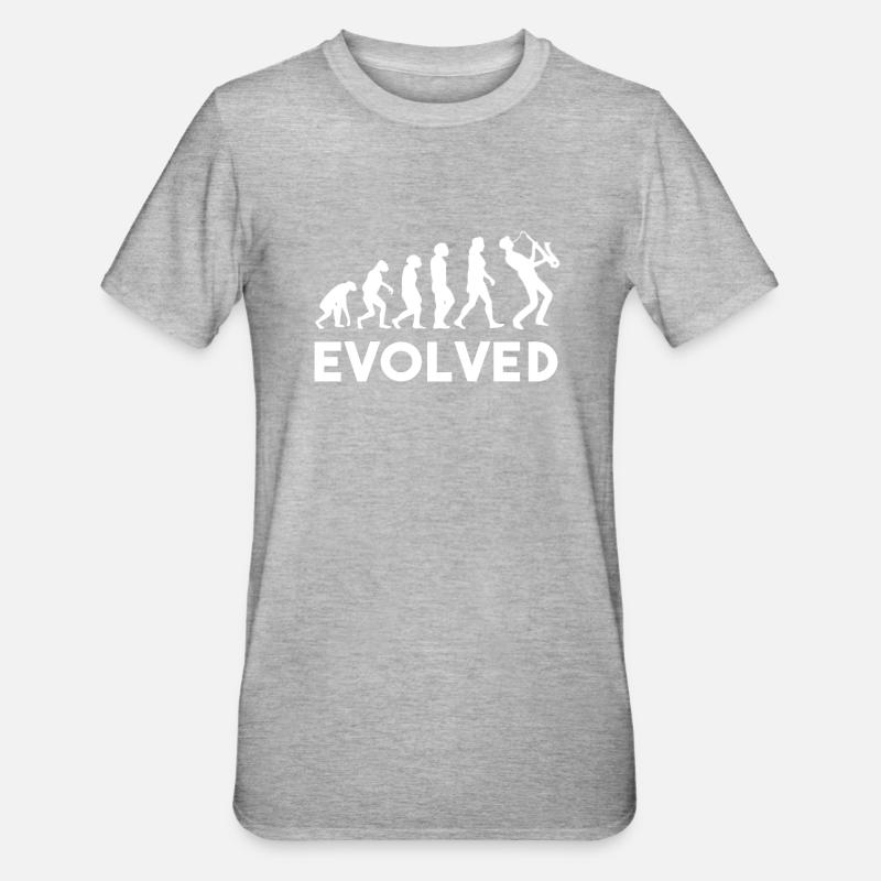 Saxophone Evolution - Unisex Polycotton T-Shirt - Grau meliert