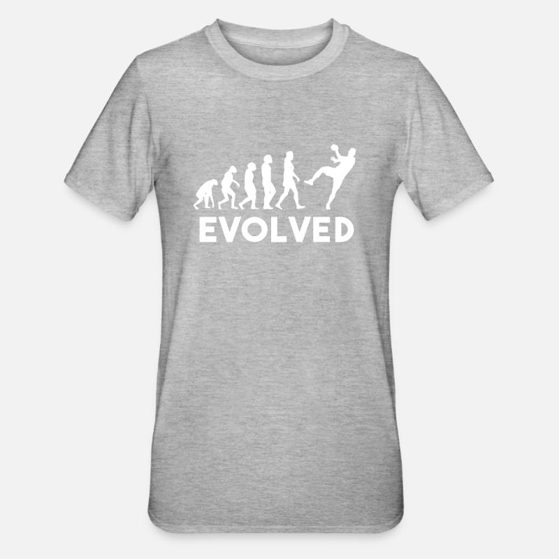 Évolution du handball - T-shirt polycoton Unisexe - gris chiné