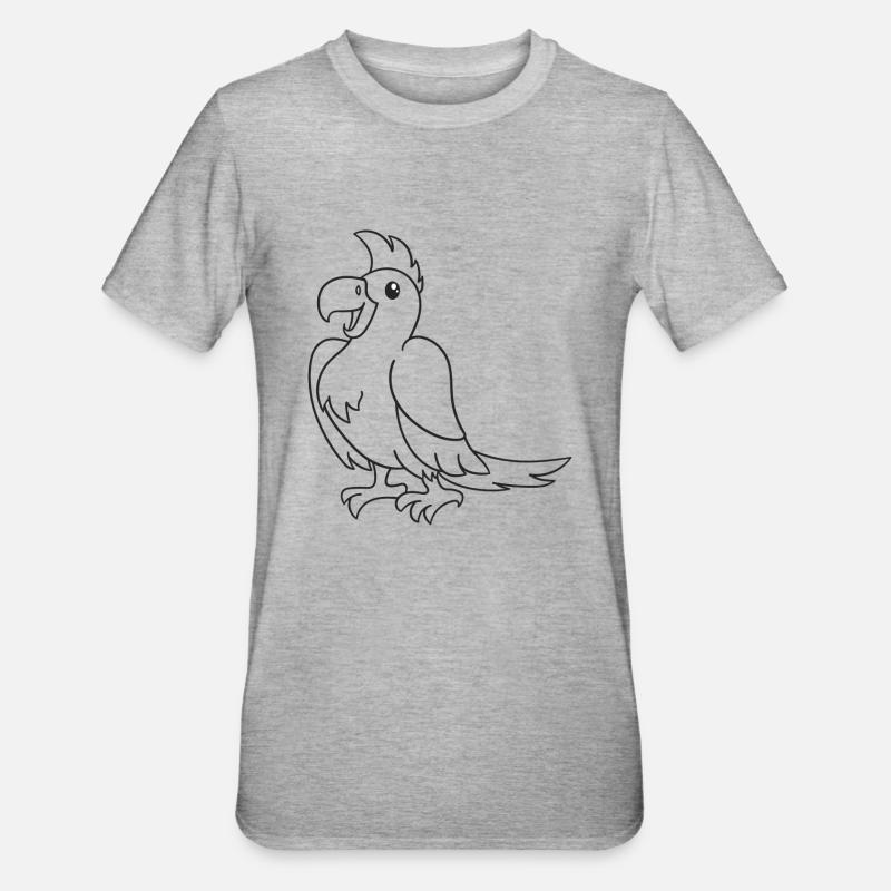 Papagei, Vogel, Geschenk, Geschenkidee - Unisex Polycotton T-Shirt - Grau meliert