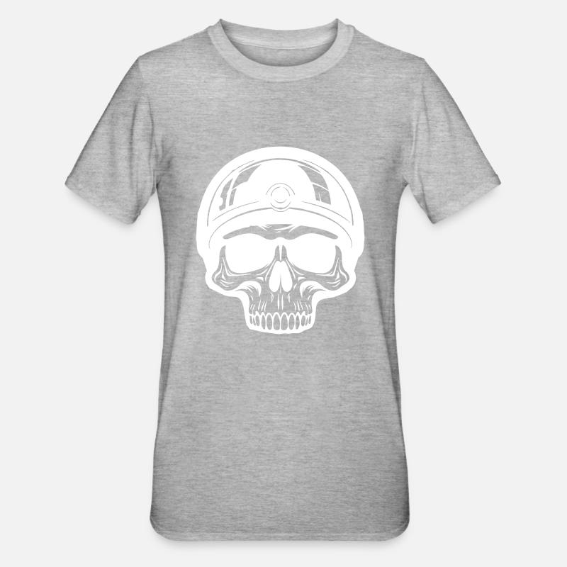 Skeleton Biker - Unisex Polycotton T-Shirt - heather grey