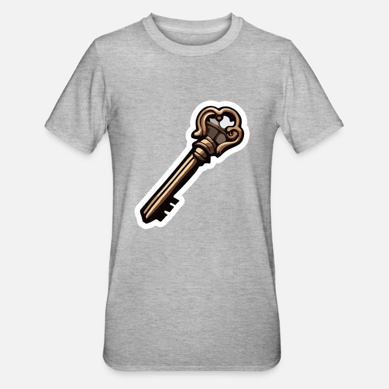 Key / Lock / Locked / Security - Unisex Polycotton T-Shirt - heather grey