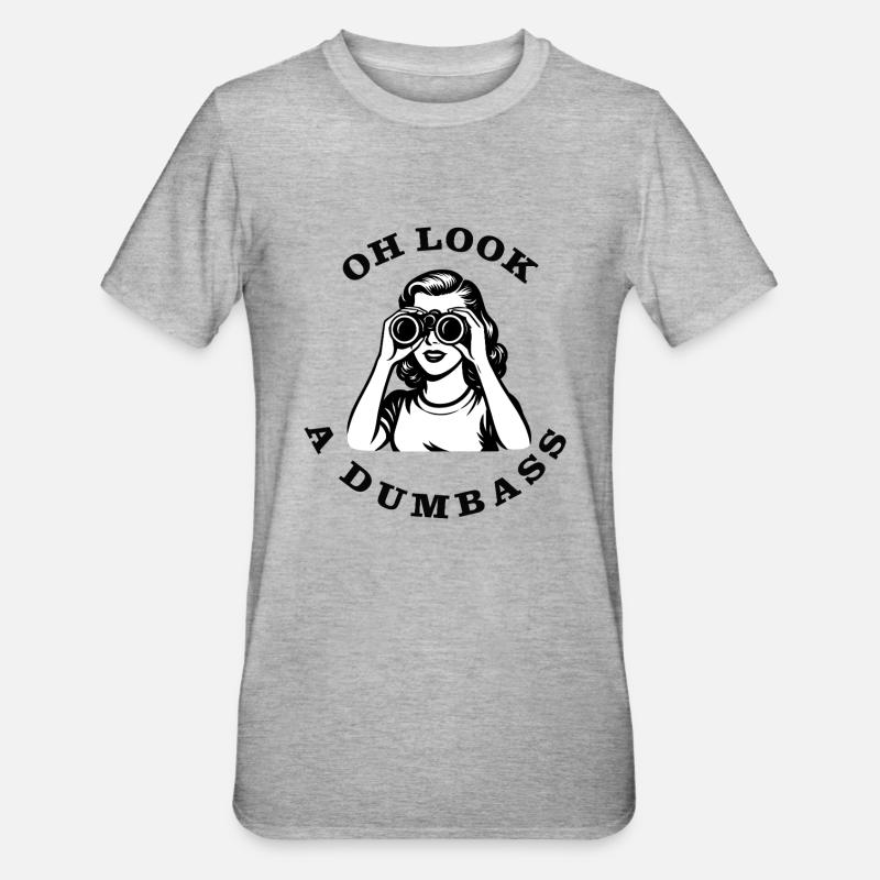 oh regarde, un idiot - T-shirt polycoton Unisexe - gris chiné