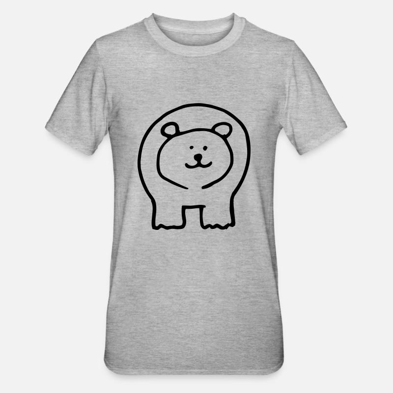 Bear printed 2 sides - T-shirt polycoton Unisexe - gris chiné