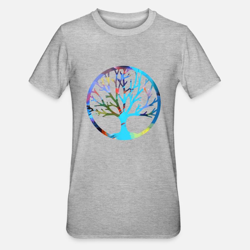 Baum des Lebens ,Lebensbaum,Graffiti,Malerei - Unisex Polycotton T-Shirt - Grau meliert