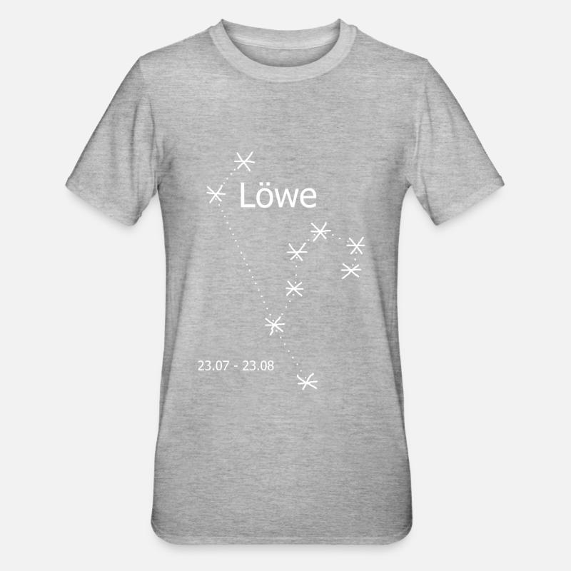 Sternbild Löwe - Unisex Polycotton T-Shirt - Grau meliert