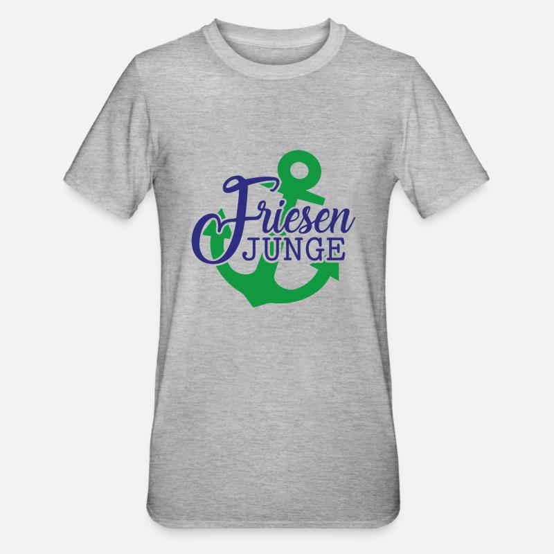 Friesen Junge - Unisex Polycotton T-Shirt - Grau meliert