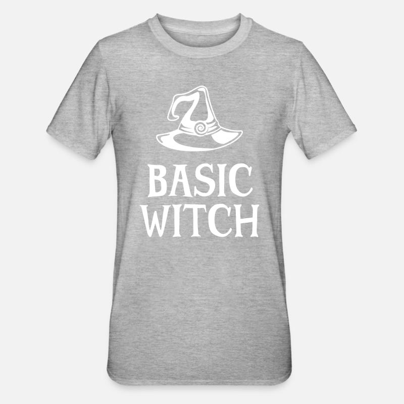 Basic Witch - Unisex Polycotton T-Shirt - heather grey